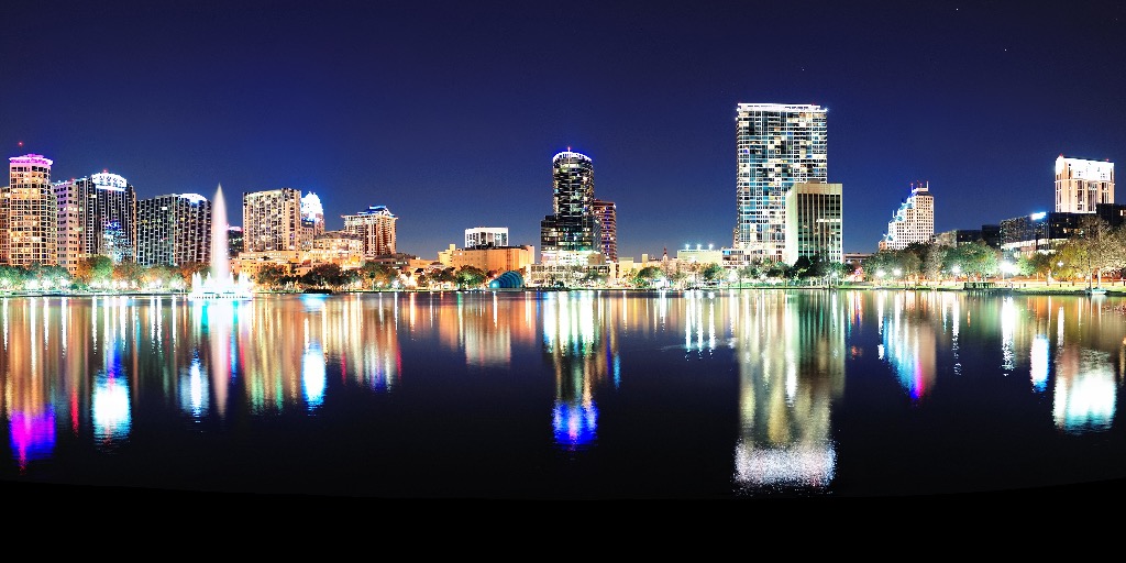 Orlando Florida Skyline in de nacht