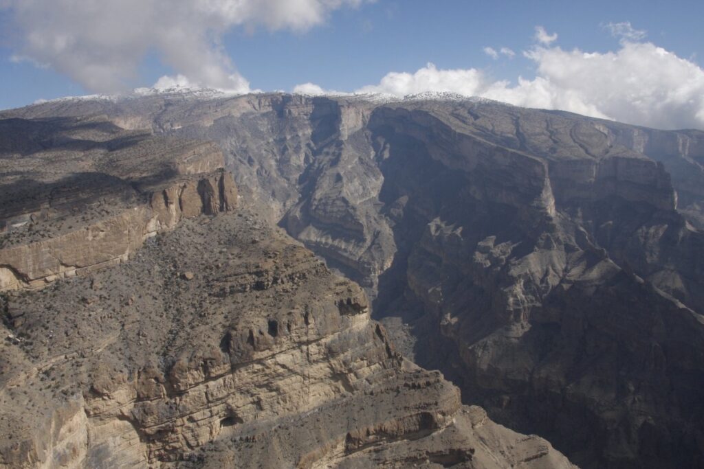 Jebel Shams 3000m met sneeuw Oman