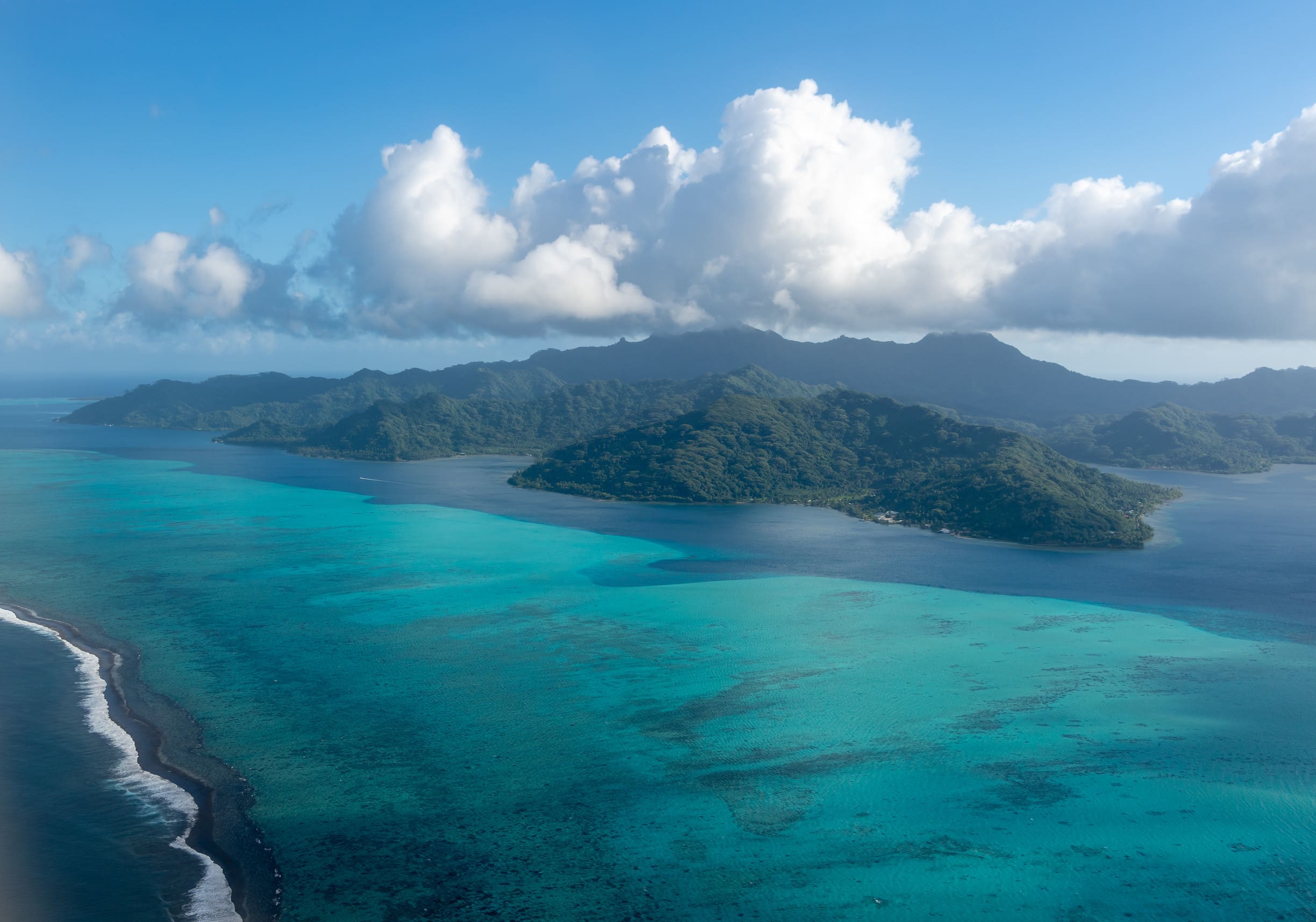 Luchtfoto Tahaa eiland Frans-Polynesië