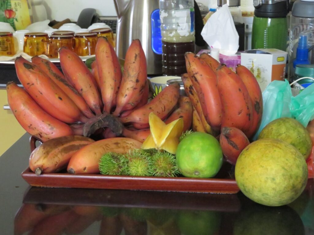 Rode banaan, Carambola, Ramboetan...