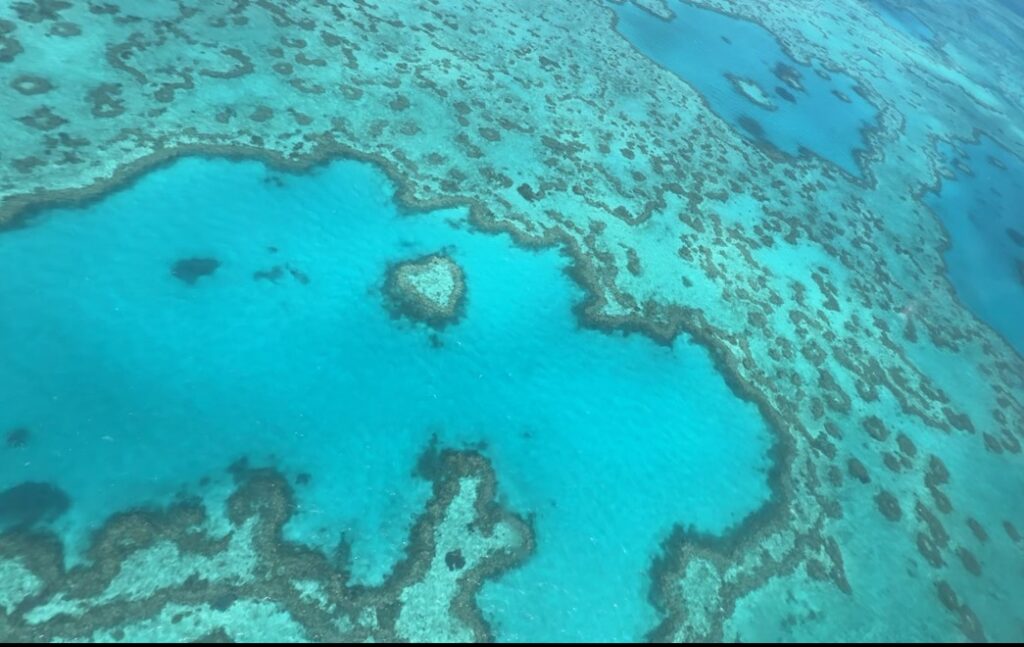 Vlucht boven Great barrier reef Australië