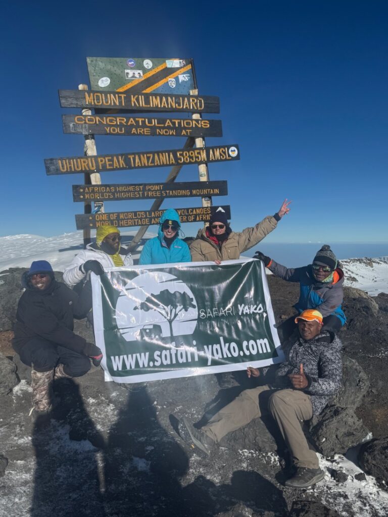 Op de top van Mount Kilimanjaro