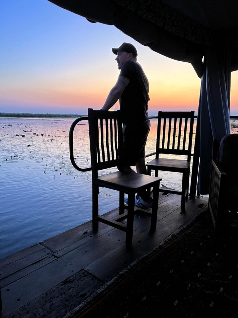 Jozef Verbruggen bij de Okavango