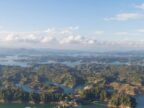 Colombia Eilanden en Meren in Guatape genomen vanaf Piedra el Penol