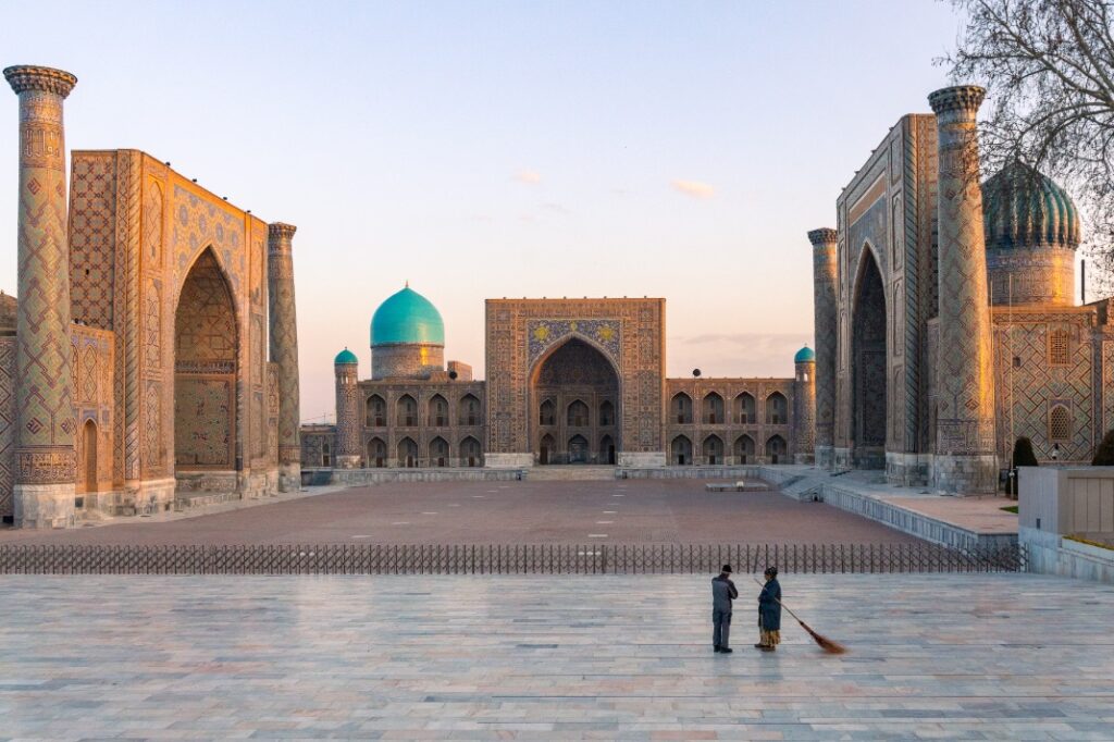 Registan plein in Samarkand, Oezbekistan