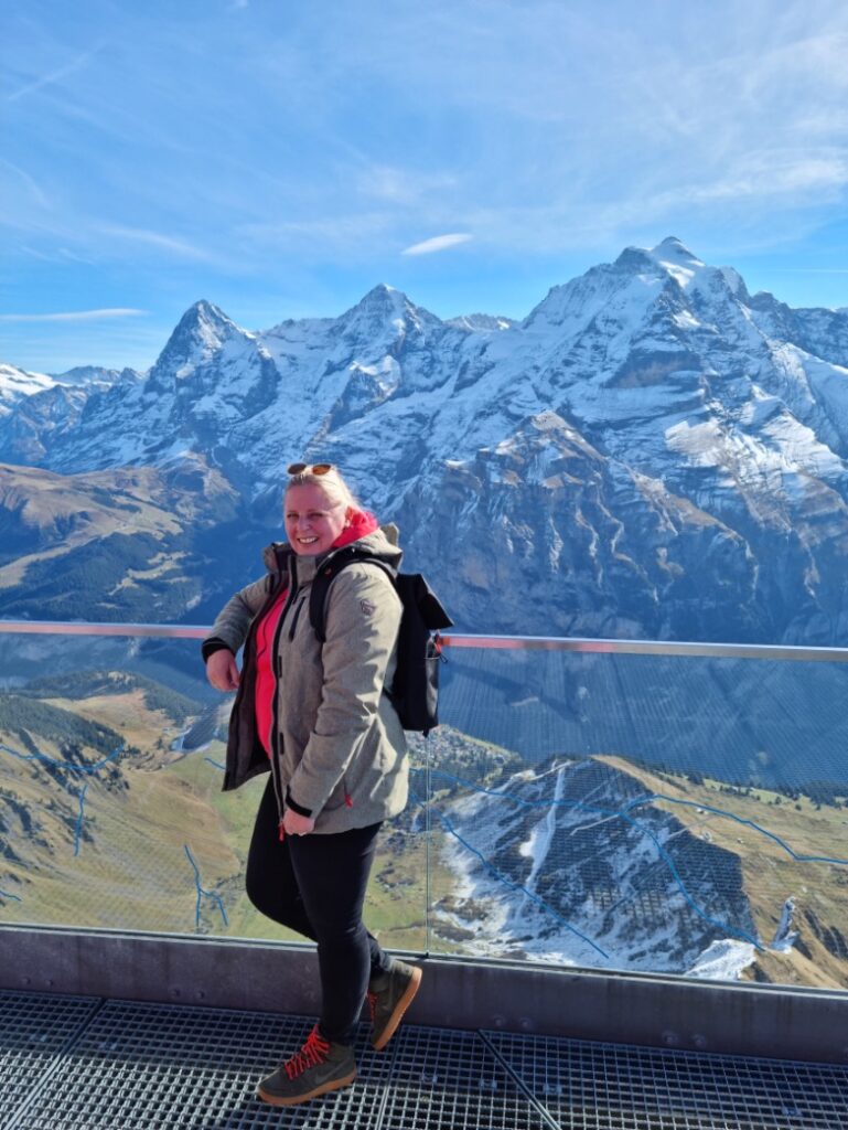 Wendy Berendsen van PUUR treinreizen op de Schilthorn